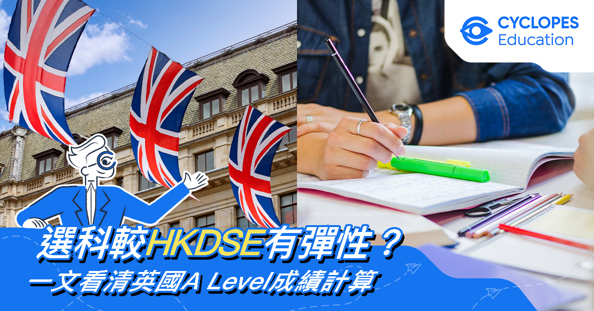 UK flags, studnet writing on notebook with pen and highlighter